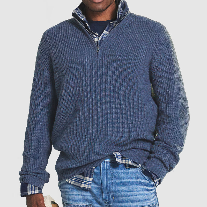 👔Men's business casual zipper sweater🚆Smooth and anti-pilling knit