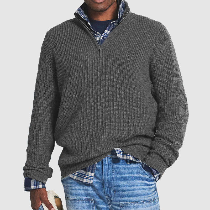 👔Men's business casual zipper sweater🚆Smooth and anti-pilling knit