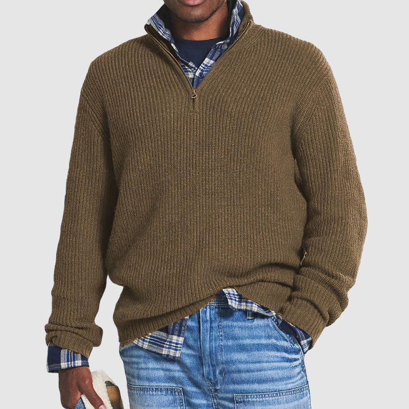 👔Men's business casual zipper sweater🚆Smooth and anti-pilling knit